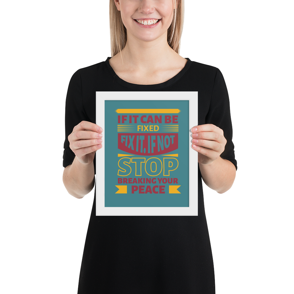 If It Can Be Fixed Quote – Minimalist Motivational Framed Poster