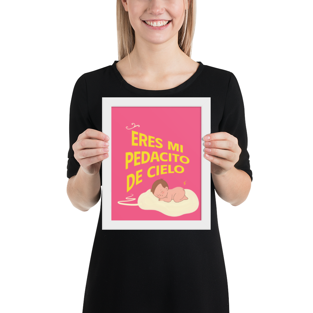 Cuadro Infantil Enmarcado – Eres mi pedacito de cielo (pink) – Arte Tierno para Niños – You’re My Piece of Heaven Print