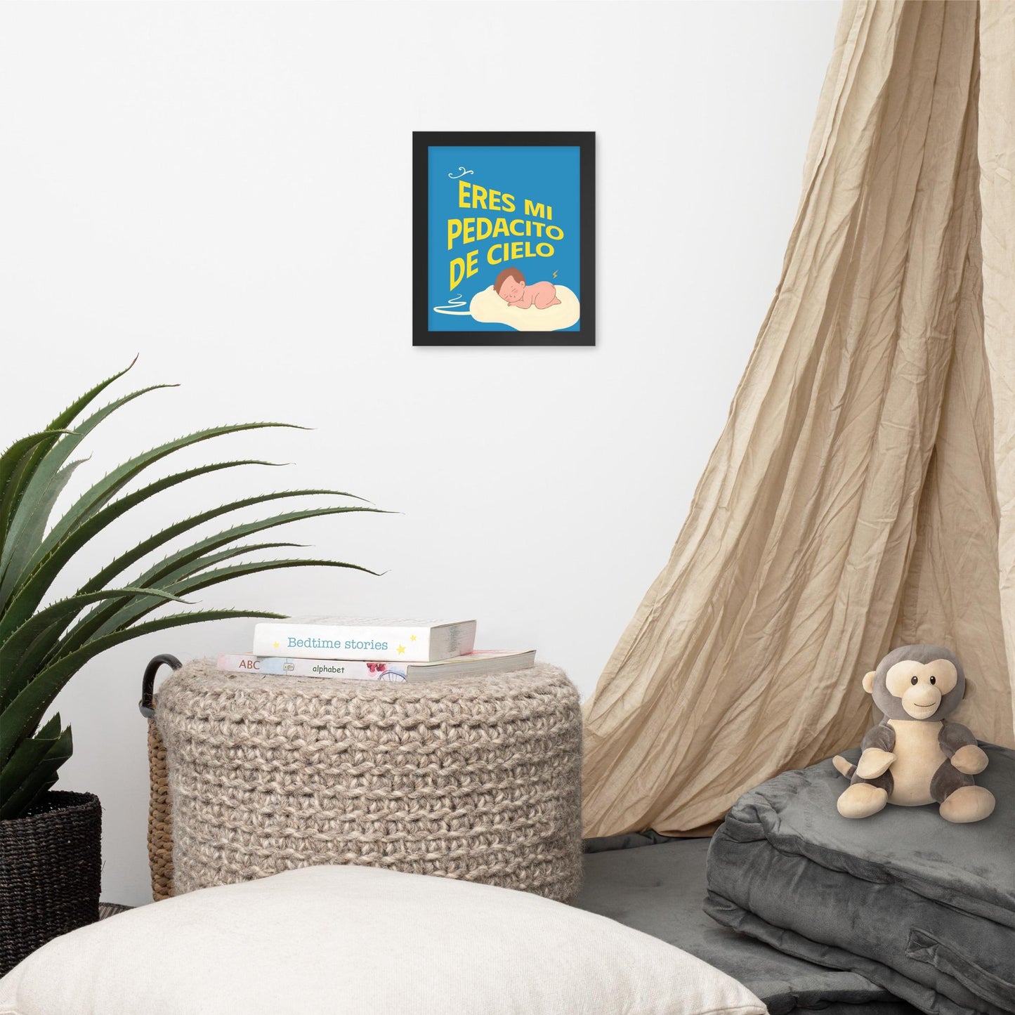 Cuadro Infantil Enmarcado – Eres mi pedacito de cielo – Arte Tierno para Niños – You’re My Piece of Heaven Print