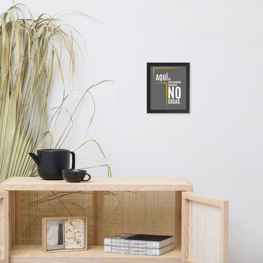 Cuadro Enmarcado – Aquí se coleccionan momentos, no cosas – Decoración Hogar – We Collect Moments, Not Things Wall Art