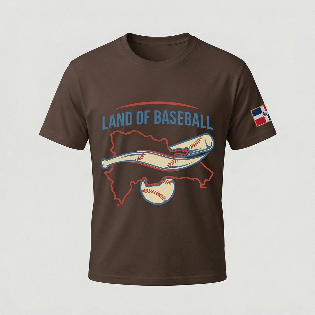 Land of Baseball T-Shirt | Dominican Map –Red & Blue